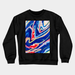 Arcade Carpet - Abstract Acrylic Pour Painting Crewneck Sweatshirt